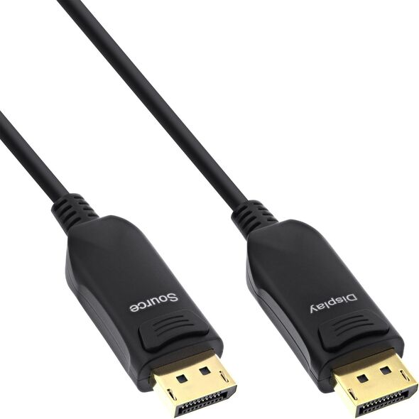 Kabel InLine InLine® DisplayPort 1.4 AOC cable active, 8K4K, black, gold, 30m
