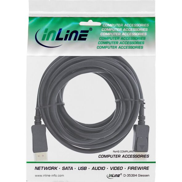 Kabel InLine InLine® DisplayPort 1.4 cable active, 8K4K, black, gold, 7.5m