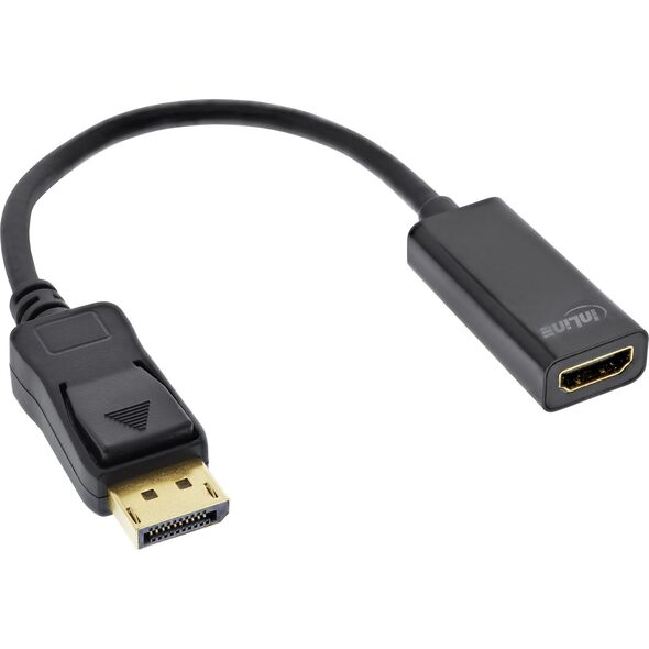 Kabel InLine InLine® DisplayPort to HDMI Adaptor with Audio, DisplayPort male to HDMI female, 4K/30Hz, black 0.15m