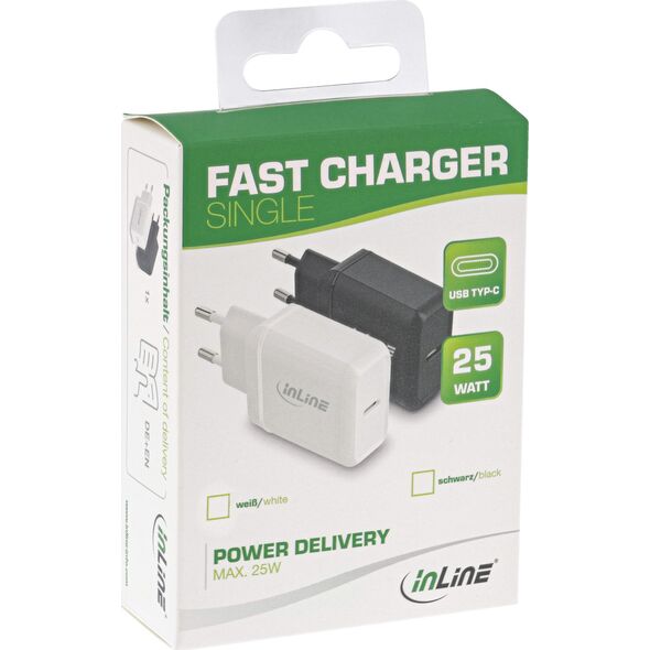 Ładowarka InLine InLine® USB PD Charger Single USB Type-C, Power Delivery, 25W, white