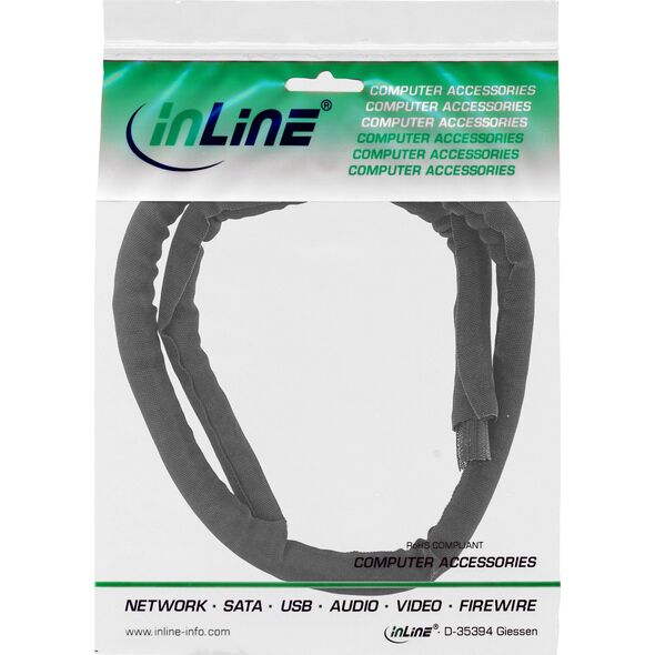 Organizer InLine InLine® Self Closing Sleeving, black, 10mm diameter, 5m