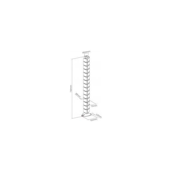 Organizer InLine InLine® Cable duct flexible, vertical for tables, 2 chambers, 0.80m, white
