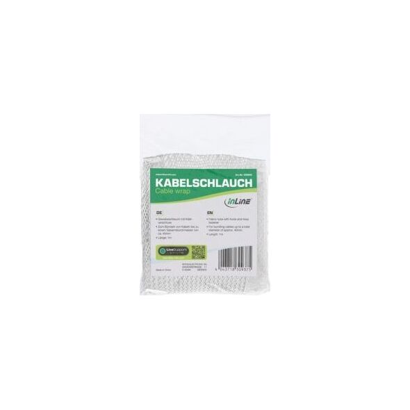 Organizer InLine InLine® Cable wrap, fabric hose with hook and loop fastener, 1m x 40mm diameter, white