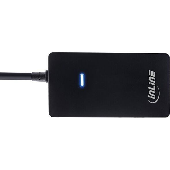 HUB USB InLine InLine® USB 2.0 4-Port Hub, Type-A male to 4x Type-A female, black, 30cm