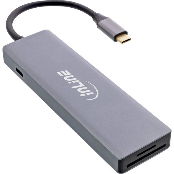 HUB USB InLine InLine® USB 3.2 Type-C Multi Hub (3x USB-A 5Gb/s + USB Type-C (PD 100W), card reader, HDMI 4K@30Hz), OTG, aluminum housing