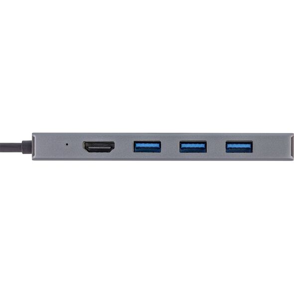 HUB USB InLine InLine® USB 3.2 Type-C Multi Hub (3x USB-A 5Gb/s + USB Type-C (PD 100W), card reader, HDMI 4K@30Hz), OTG, aluminum housing