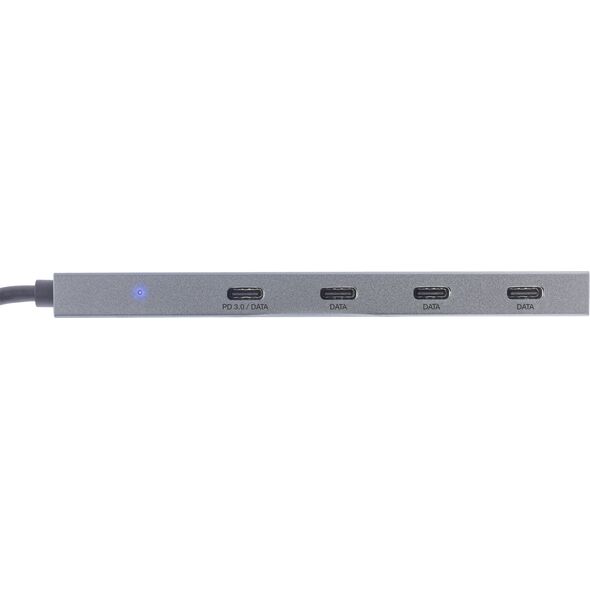 HUB USB InLine InLine® USB 3.2 Gen.2 Hub, USB Type-C to 4 Port Type-C (1 Port power through up to 100W), OTG, aluminum housing, gray, without power supply unit