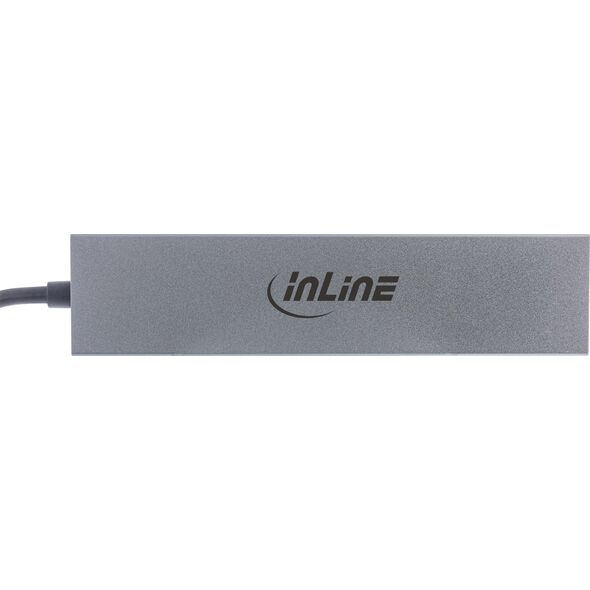 HUB USB InLine InLine® USB 3.2 Gen.2 Hub, USB Type-C to 4 Port Type-C (1 Port power through up to 100W), OTG, aluminum housing, gray, without power supply unit