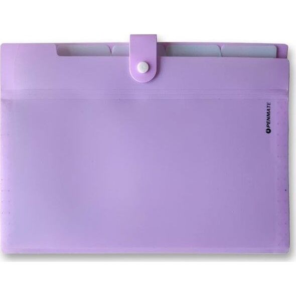 Tadeo Trading Teczka z 5-ma przegródkami A4 PENMATE PP-105 pastelowa - fioletowa