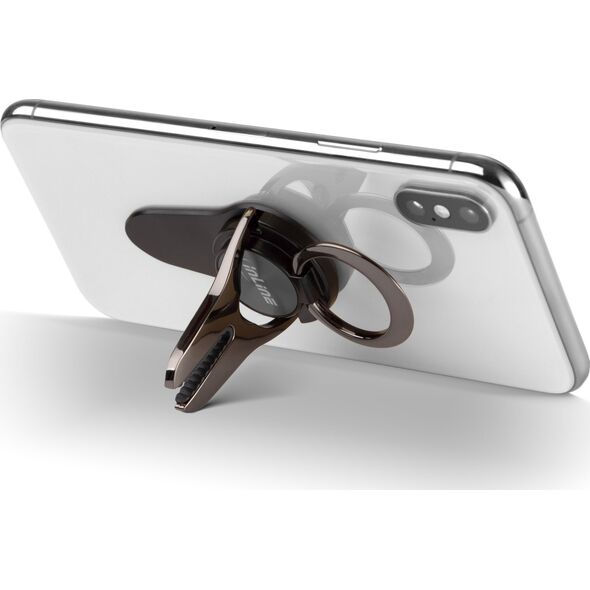 InLine InLine® smartphone 3in1 Smartclip car holder, stand, finger holder, self-adhesive mobile phone handle, smartphone holder, Selfie mobile phone holder,