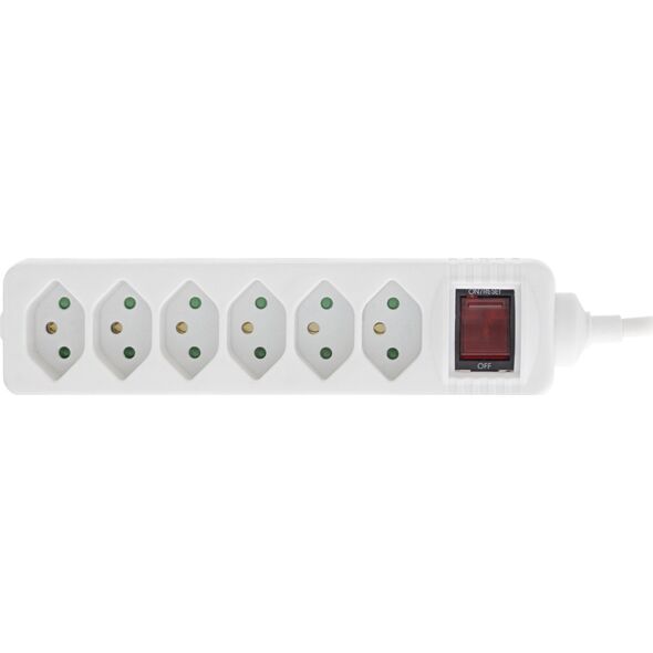 Listwa zasilająca InLine InLine® Power strip SWITZERLAND, 6-way, with switch, 1.5m, white