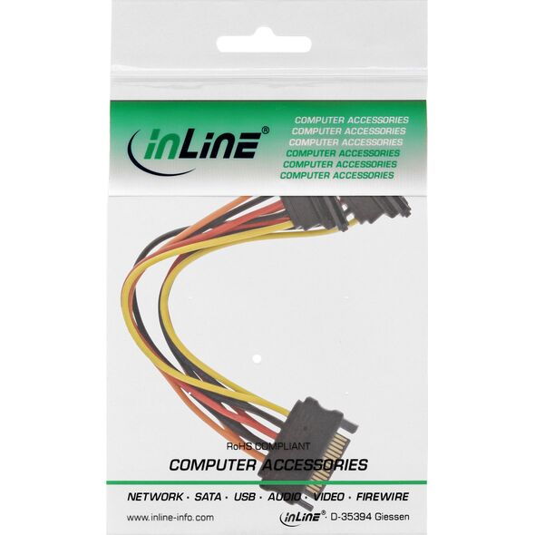 Kabel zasilający InLine InLine® SATA Power Y-Cable SATA socket to 2x SATA Plug with latches 0.3m