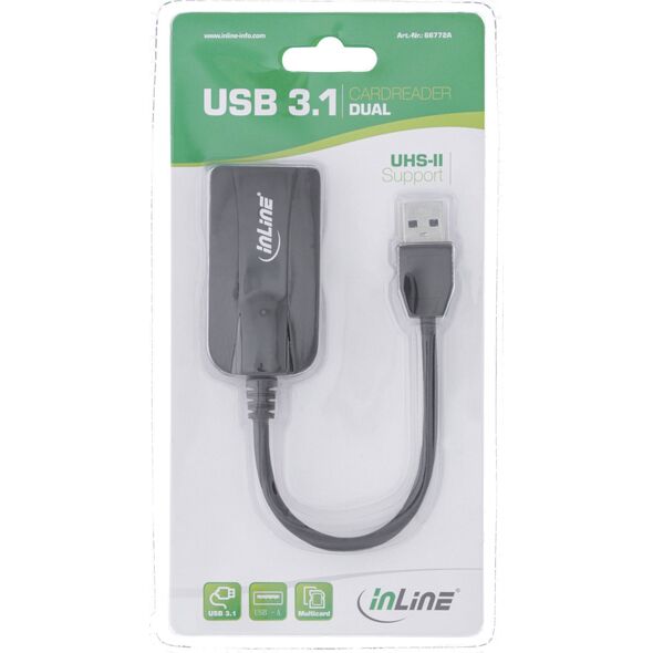 Czytnik InLine InLine® Card reader USB 3.1 USB-A, for SD/SDHC/SDXC, microSD, UHS-II compatible