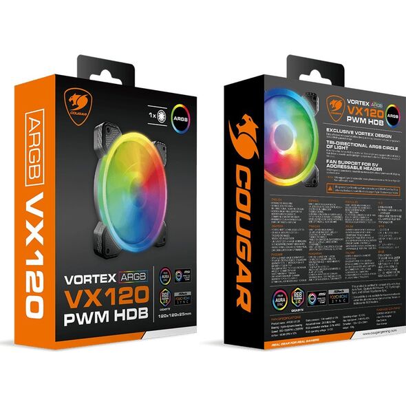 Wentylator Cougar Vortex ARGB VX120 (CF-VX12HB-RGB)