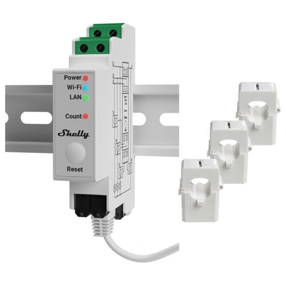 Shelly Miernik zużycia energii elektrycznej 2-kierunkowy - PRO 3EM 120A WiFi (M0000083)