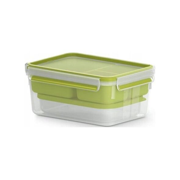 Emsa Emsa CLIP & GO Lunchbox XL, lunch box (green/transparent, with inserts)