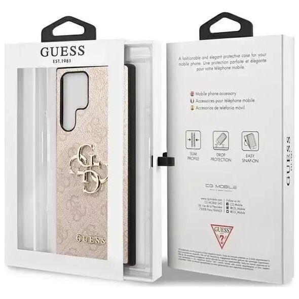 Guess Etui Guess GUHCS23L4GMGPI do Samsung Galaxy S23 Ultra S918 różowy/pink hardcase 4G Big Metal Logo