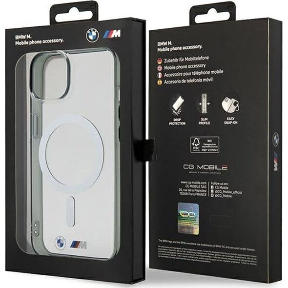 BMW BMW Silver Ring MagSafe - Etui iPhone 14 (Przezroczysty)