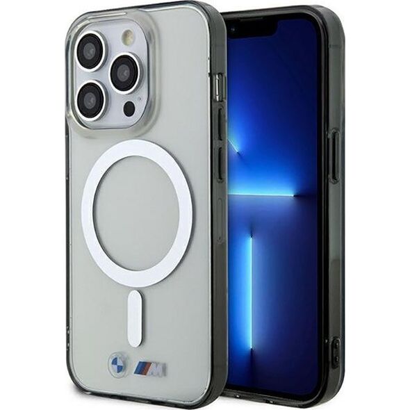 BMW BMW Silver Ring MagSafe - Etui iPhone 14 Pro (Przezroczysty)