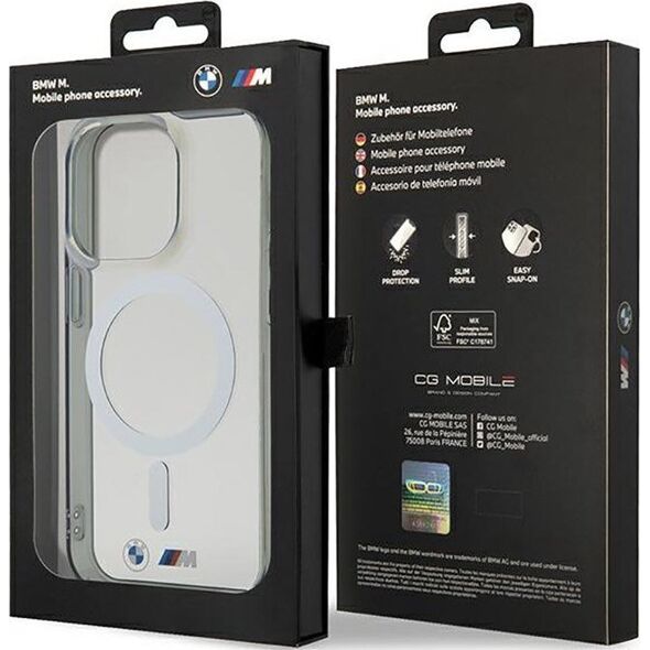 BMW BMW Silver Ring MagSafe - Etui iPhone 14 Pro (Przezroczysty)