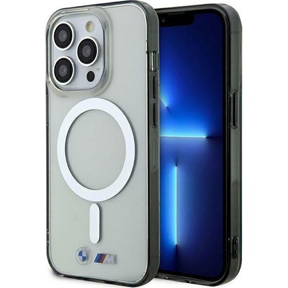 BMW BMW Silver Ring MagSafe - Etui iPhone 14 Pro Max (Przezroczysty)