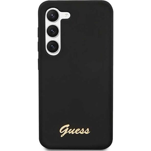 Guess Guess Silicone Script Metal Logo - Etui Samsung Galaxy S23+ (czarny)