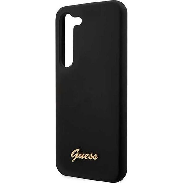 Guess Guess Silicone Script Metal Logo - Etui Samsung Galaxy S23+ (czarny)