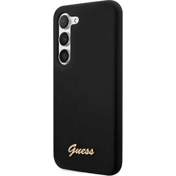 Guess Guess Silicone Script Metal Logo - Etui Samsung Galaxy S23 (czarny)