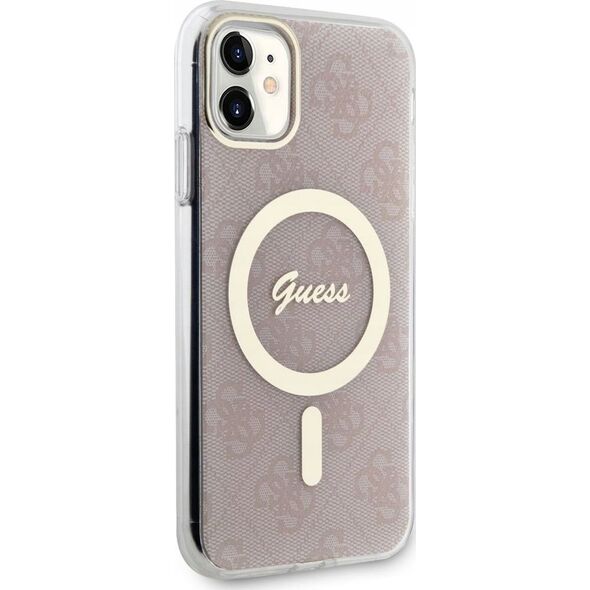 Guess Etui Guess GUHMN61H4STP Apple iPhone 11 różowy/pink hardcase 4G MagSafe