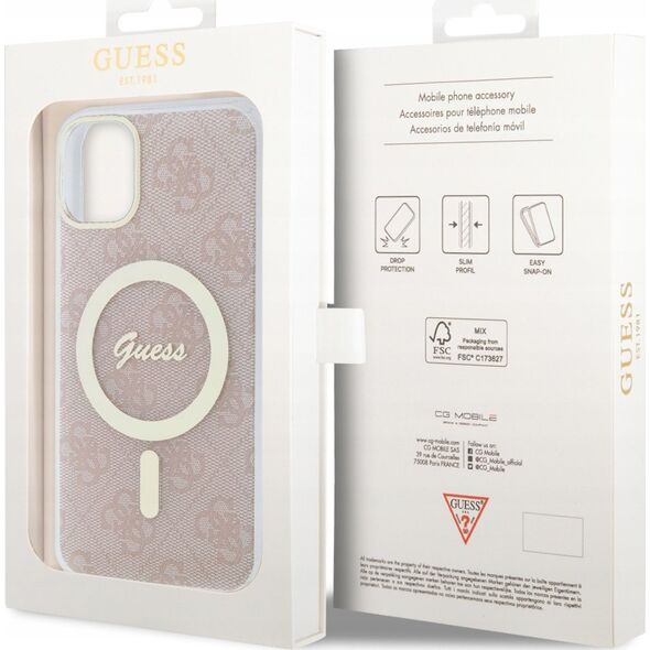 Guess Etui Guess GUHMN61H4STP Apple iPhone 11 różowy/pink hardcase 4G MagSafe