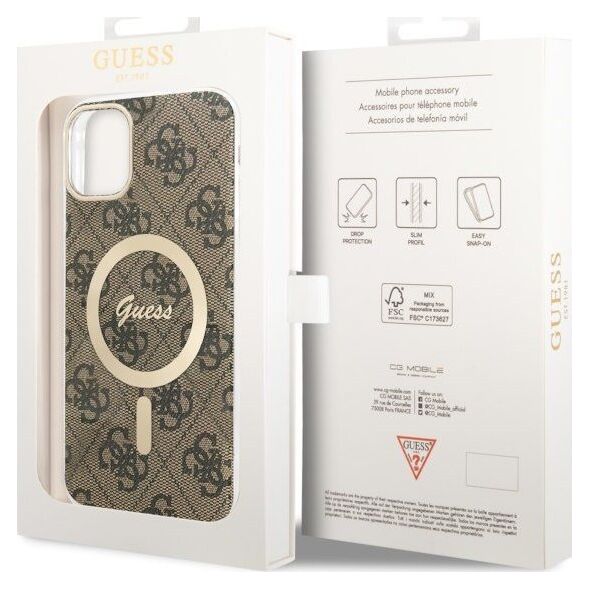 Guess Etui Guess GUHMN61H4STW Apple iPhone 11 brązowy/brown hardcase 4G MagSafe