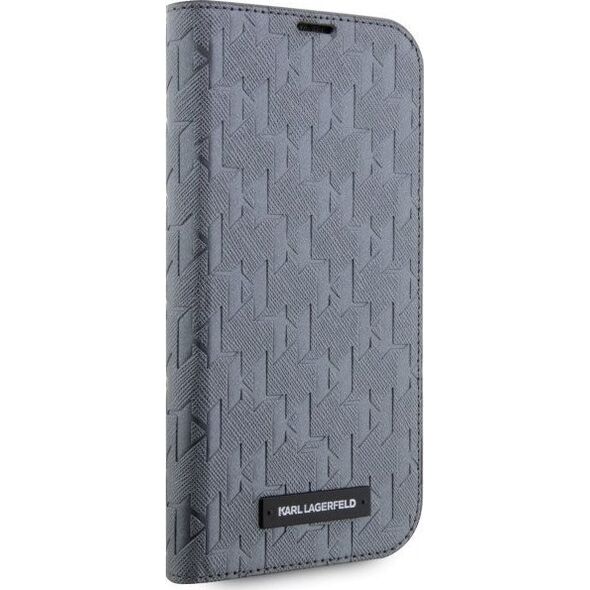 Karl Lagerfeld Etui Karl Lagerfeld KLBKP14XSAKLHPG Apple iPhone 14 Pro Max bookcase srebrny/silver Saffiano Monogram