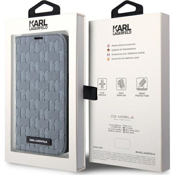 Karl Lagerfeld Etui Karl Lagerfeld KLBKP14XSAKLHPG Apple iPhone 14 Pro Max bookcase srebrny/silver Saffiano Monogram