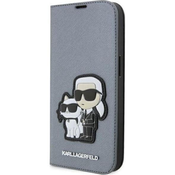 Karl Lagerfeld Etui Karl Lagerfeld KLBKP14XSANKCPG Apple iPhone 14 Pro Max bookcase srebrny/silver Saffiano Karl & Choupette
