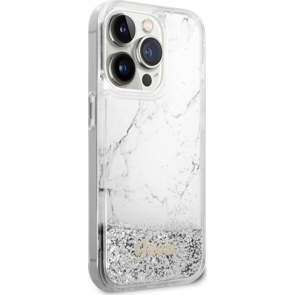 Guess Etui Guess GUHCP14XLCSGSGH Apple iPhone 14 Pro Max biały/white hardcase Liquid Glitter Marble