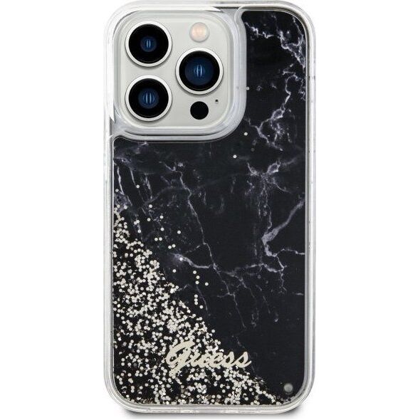 Guess Etui Guess GUHCP14LLCSGSGK Apple iPhone 14 Pro czarny/black hardcase Liquid Glitter Marble