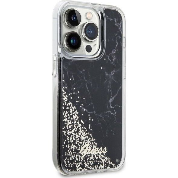 Guess Etui Guess GUHCP14LLCSGSGK Apple iPhone 14 Pro czarny/black hardcase Liquid Glitter Marble