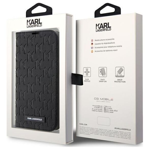 Karl Lagerfeld Etui Karl Lagerfeld KLBKP14LSAKLHPK Apple iPhone 14 Pro bookcase czarny/black Saffiano Monogram