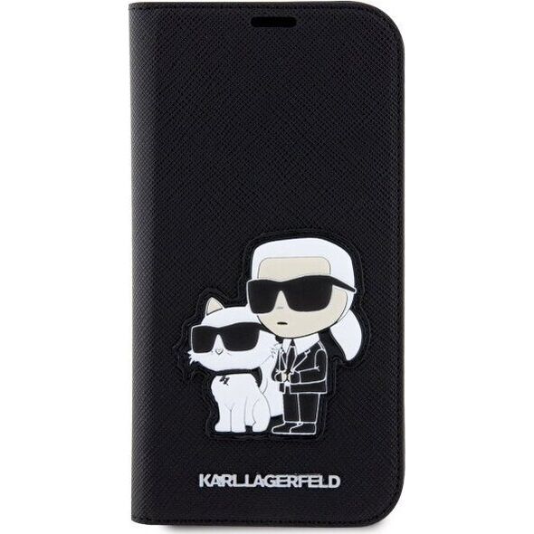 Karl Lagerfeld Etui Karl Lagerfeld KLBKP14LSANKCPK Apple iPhone 14 Pro bookcase czarny/black Saffiano Karl & Choupette