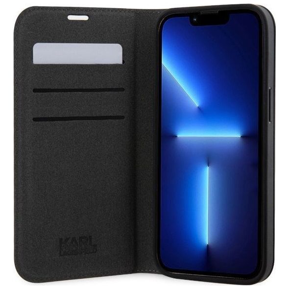 Karl Lagerfeld Etui Karl Lagerfeld KLBKP14LSANKCPK Apple iPhone 14 Pro bookcase czarny/black Saffiano Karl & Choupette