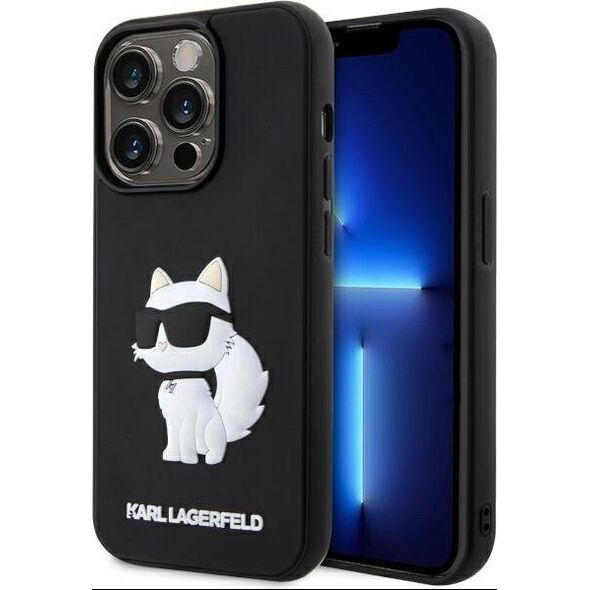 Karl Lagerfeld Etui Karl Lagerfeld KLHCP14L3DRKHNK Apple iPhone 14 Pro czarny/black hardcase Rubber Choupette 3D