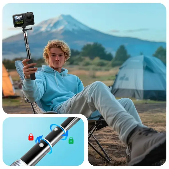 Tech-Protect GA100 Monopad & Selfie Stick GOPRO / DJI Black