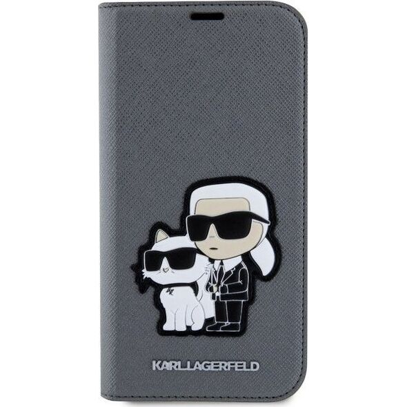Karl Lagerfeld Etui Karl Lagerfeld KLBKP14SSANKCPG Apple iPhone 14 bookcase srebrny/silver Saffiano Karl & Choupette