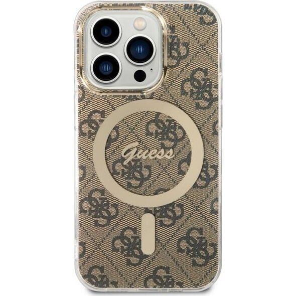 Guess Etui Guess GUHMP14LH4STW Apple iPhone 14 Pro brązowy/brown hardcase 4G MagSafe