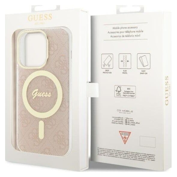 Guess Etui Guess GUHMP14LH4STP Apple iPhone 14 Pro różowy/pink hardcase 4G MagSafe