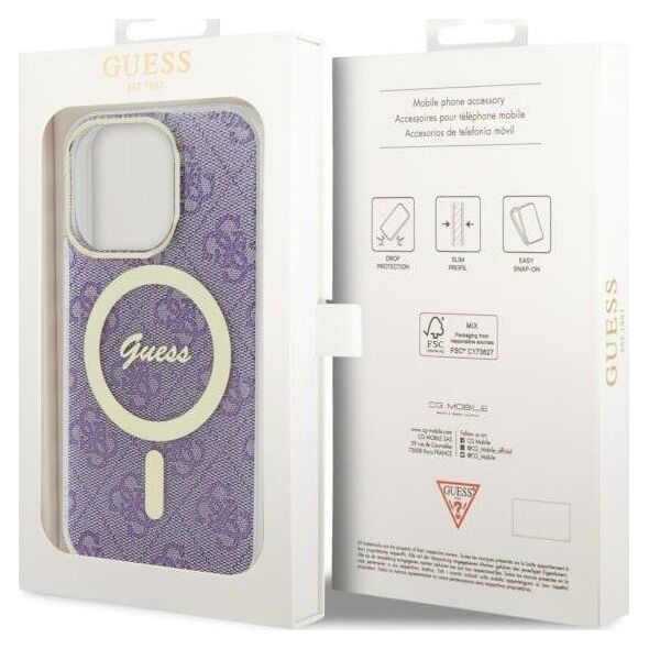 Guess Etui Guess GUHMP14LH4STU Apple iPhone 14 Pro purpurowy/purple hardcase 4G MagSafe