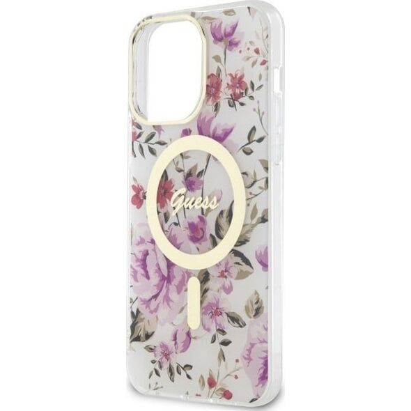 Guess Etui Guess GUHMP14LHCFWST Apple iPhone 14 Pro transparent hardcase Flower MagSafe