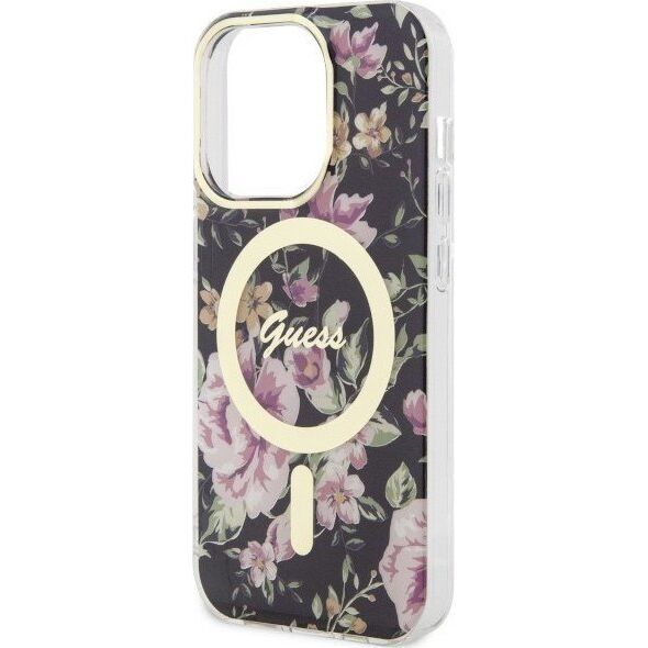 Guess Etui Guess GUHMP14LHCFWSK Apple iPhone 14 Pro czarny/black hardcase Flower MagSafe