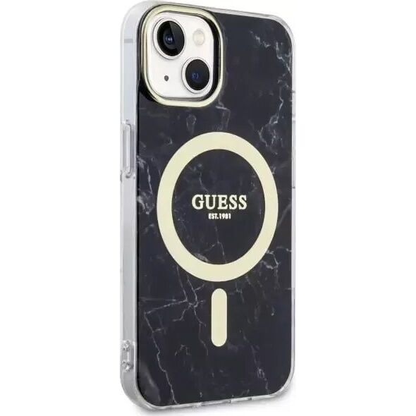 Guess Etui na telefon Guess GUHMP14MPCUMAK do Apple iPhone 14 Plus 6.7" czarny/black hardcase Marble MagSafe