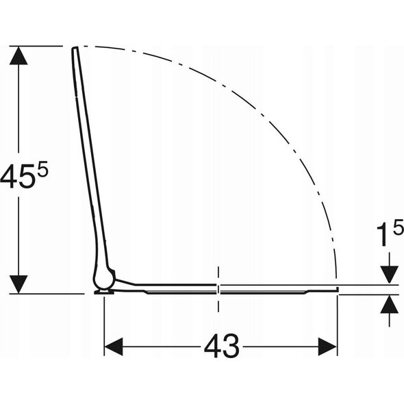 Deska sedesowa Geberit Geberit Smyle Square Deska sedesowa, mocowanie z góry, wolne opadanie, z widocznym siedziskiem, slim design [20]